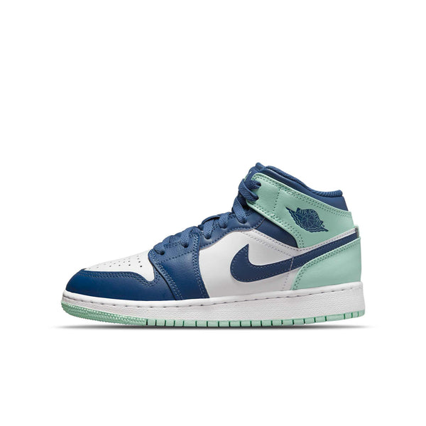 [554725-413] GRADE SCHOOL AIR JORDAN RETRO 1 MID 'MYSTIC NAVY MINT FOAM'