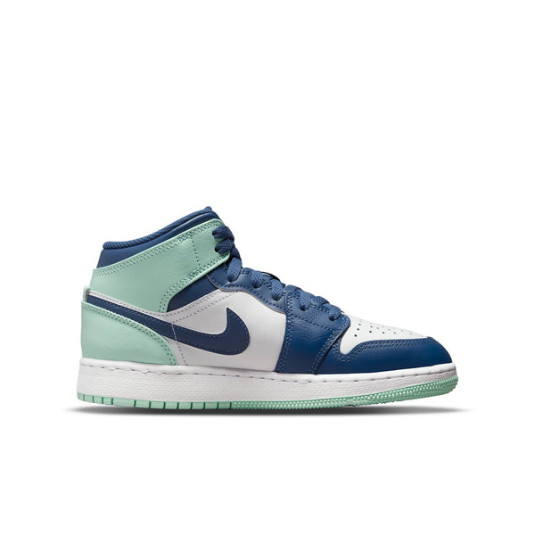 [554725-413] GRADE SCHOOL AIR JORDAN RETRO 1 MID 'MYSTIC NAVY MINT FOAM'