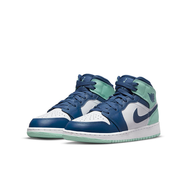 [554725-413] GRADE SCHOOL AIR JORDAN RETRO 1 MID 'MYSTIC NAVY MINT FOAM'