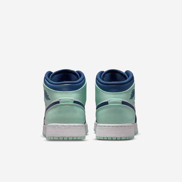 [554725-413] GRADE SCHOOL AIR JORDAN RETRO 1 MID 'MYSTIC NAVY MINT FOAM'
