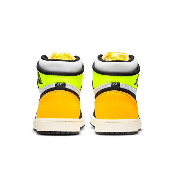 [555088-118] MENS AIR JORDAN RETRO 1 HIGH 'WHITE BLACK VOLT UNIVERSITY GOLD'