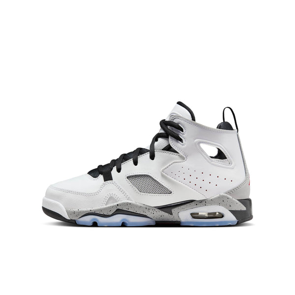 [555472-102] Grade School Air Jordan FLIGHT CLUB 91 GS 'WHITE METALLIC SILVER'
