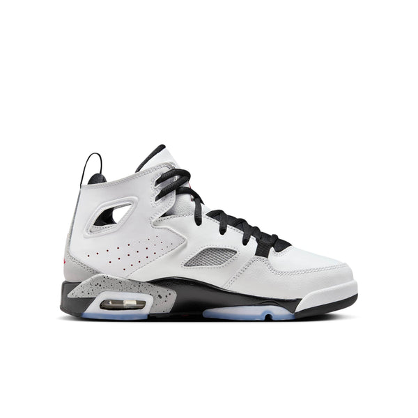[555472-102] Grade School Air Jordan FLIGHT CLUB 91 GS 'WHITE METALLIC SILVER'