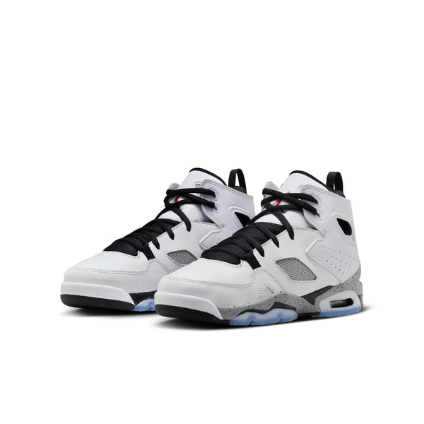 [555472-102] Grade School Air Jordan FLIGHT CLUB 91 GS 'WHITE METALLIC SILVER'