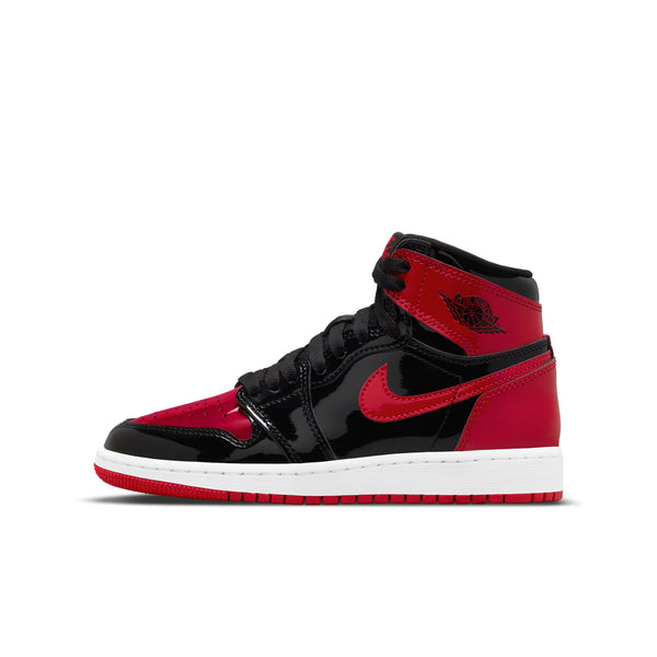 [575441-063] GRADE SCHOOL AIR JORDAN RETRO 1 HIGH OG 'PATENT BRED'