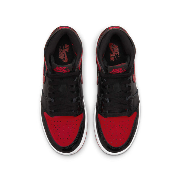 [575441-063] GRADE SCHOOL AIR JORDAN RETRO 1 HIGH OG 'PATENT BRED'