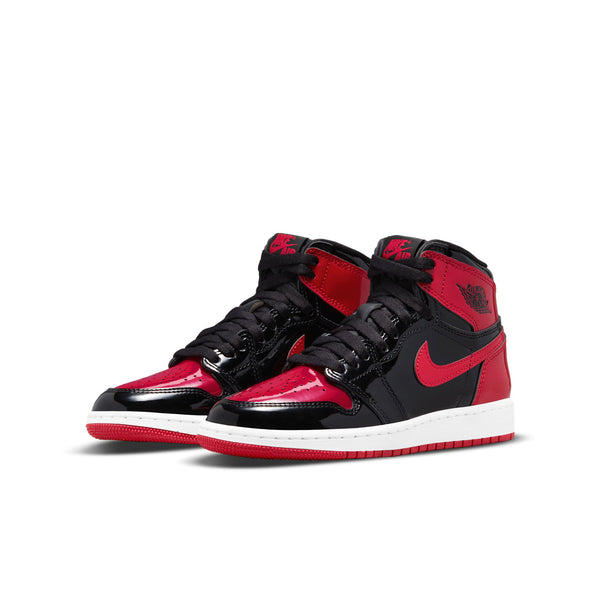 [575441-063] GRADE SCHOOL AIR JORDAN RETRO 1 HIGH OG 'PATENT BRED'