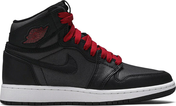 [575441-060] Grade School Air Jordan Retro 1 High OG 'Black Satin Gym Red Black' (GS)