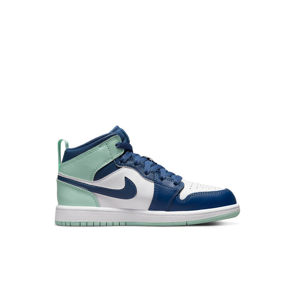 [640734-413] Preschool Air Jordan Retro 1 MID 'Mystic Navy Mint Foam' (PS)