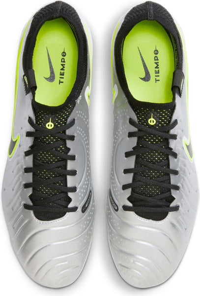 [DV4328-001] MENS NIKE TIEMPO LEGEND 10 ELITE FG 'METALLIC SILVER VOLT BLACK'