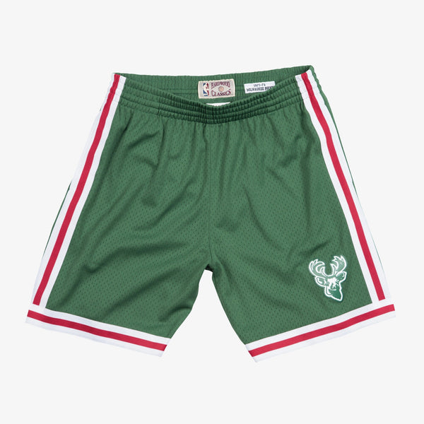 Mens Mitchell & Ness NBA SWINGMAN ROAD SHORTS BUCKS 71-72