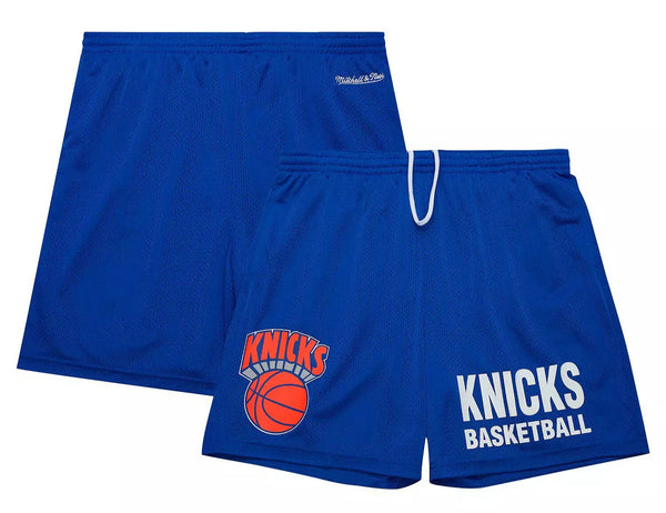 MENS MITCHELL & NESS NBA GAMEDAY MESH 7IN SHORTS VINTAGE LOGO KNICKS