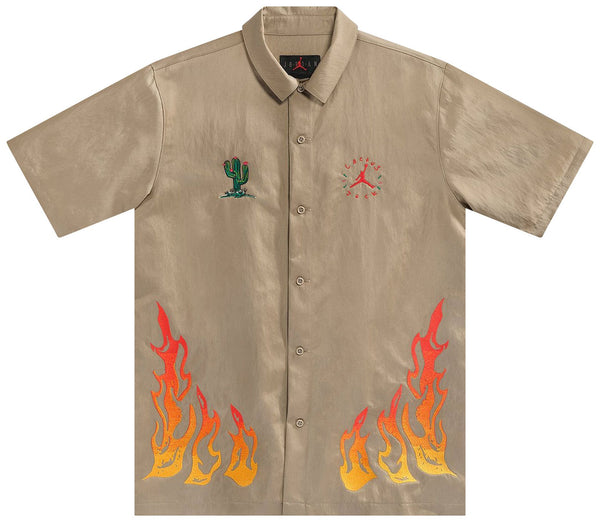[CW3128-247] MENS AIR JORDAN X TRAVIS SCOTT CACTUS JACK BUTTON DOWN SHIRT