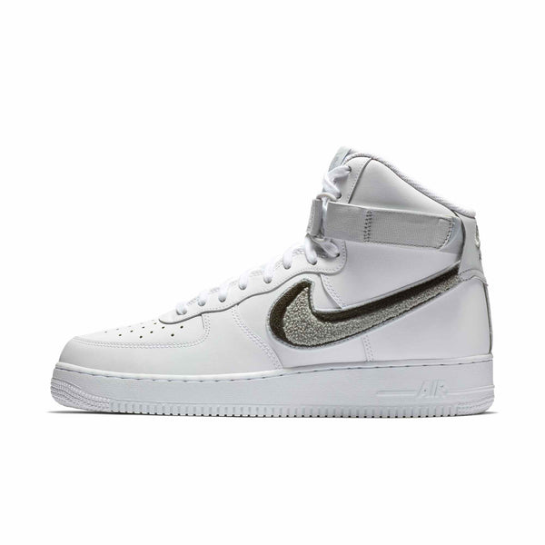 [806403-105] Mens Nike Air Force 1 High '3D Chenille White Grey Black'