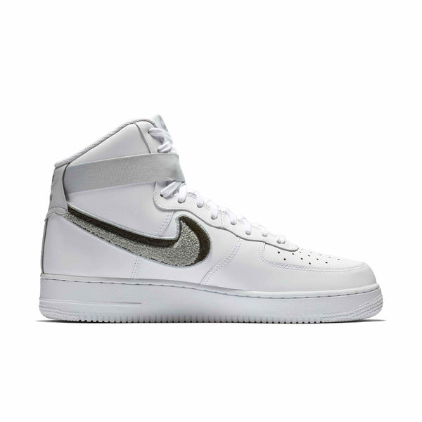 [806403-105] Mens Nike Air Force 1 High '3D Chenille White Grey Black'