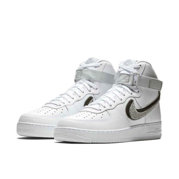 [806403-105] Mens Nike Air Force 1 High '3D Chenille White Grey Black'
