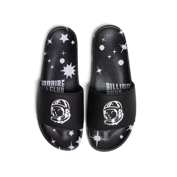 [811-3806/BLACK] MENS BILLIONAIRE BOYS CLUB MOON WALK SLIDES 'BLACK'