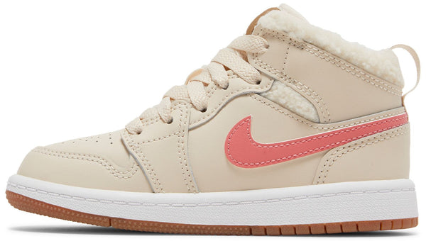 [DO2208-264] PRESCHOOL AIR JORDAN RETRO 1 MID UTILITY 'FLEECE PEARL WHITE' (PS)