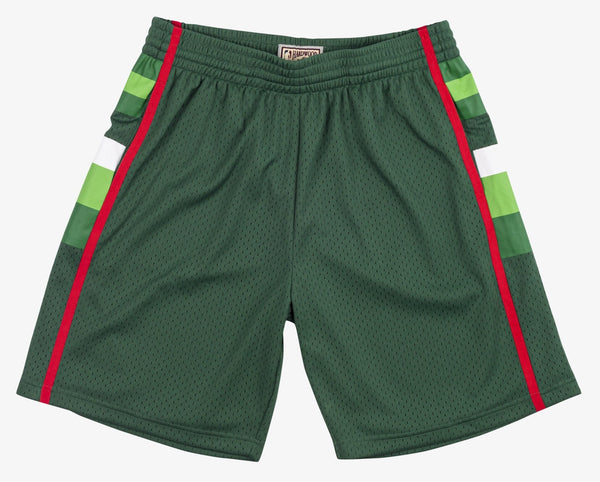 MENS MITCHELL & NESS NBA ROAD SWINGMAN SHORTS BUCKS 83-84