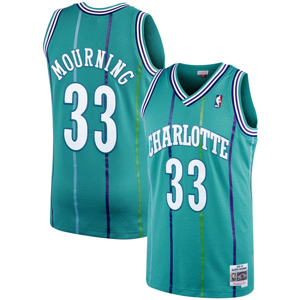 MENS MITCHELL & NESS AUTHENTIC ROAD JERSEY HORNETS 1992 ALONZO MOURNING