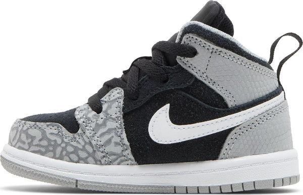 [DM6217-016] Toddlers Air Jordan Retro 1 Mid SE 'Elephant Print' (TD)