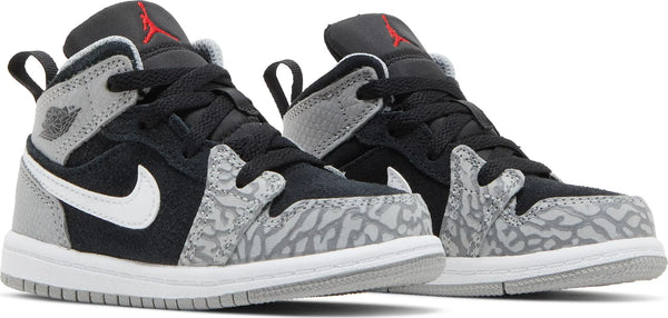 [DM6217-016] Toddlers Air Jordan Retro 1 Mid SE 'Elephant Print' (TD)