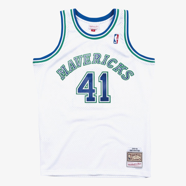 MENS MITCHELL & NESS WHITE JERSEY MAVERICKS 1998 DIRK NOWITZKI