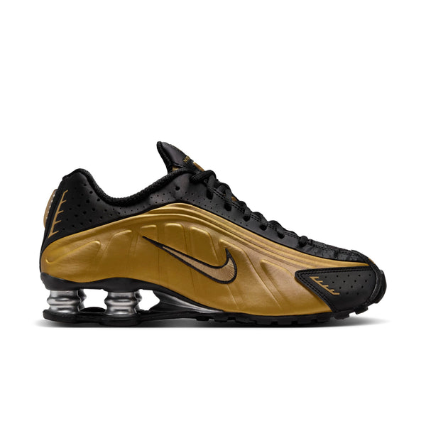 [AR3565-005] WOMENS NIKE SHOX R4 'BLACK METALLIC GOLD'