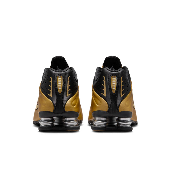 [AR3565-005] WOMENS NIKE SHOX R4 'BLACK METALLIC GOLD'