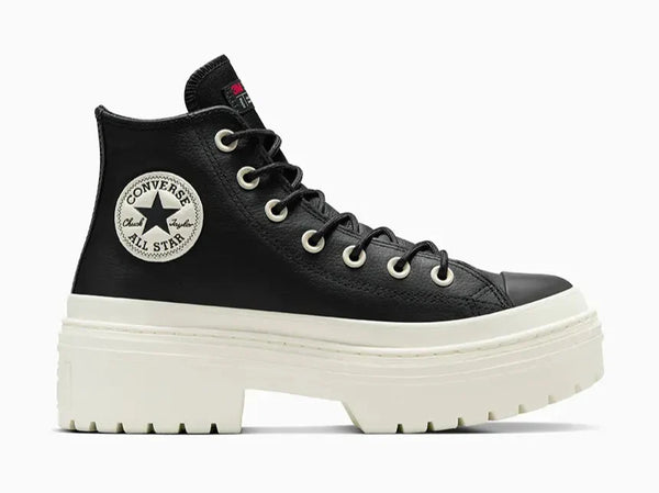 [A12328C] Womens Converse CHUCK TAYLOR ALL STAR LUGGED HEEL PLATFORM LEATHER HI 'BLACK'