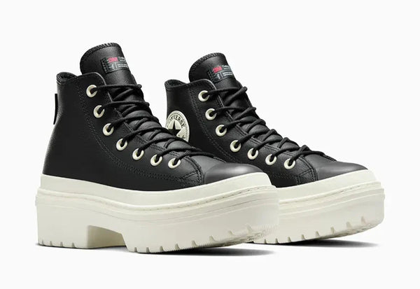 [A12328C] Womens Converse CHUCK TAYLOR ALL STAR LUGGED HEEL PLATFORM LEATHER HI 'BLACK'