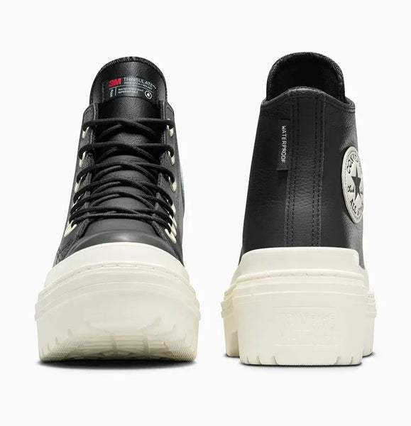 [A12328C] Womens Converse CHUCK TAYLOR ALL STAR LUGGED HEEL PLATFORM LEATHER HI 'BLACK'