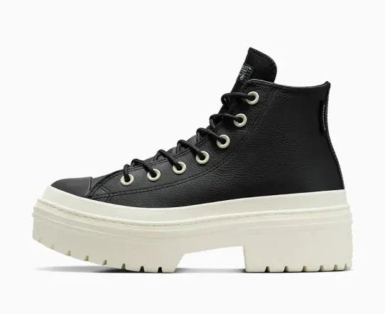 [A12328C] Womens Converse CHUCK TAYLOR ALL STAR LUGGED HEEL PLATFORM LEATHER HI 'BLACK'
