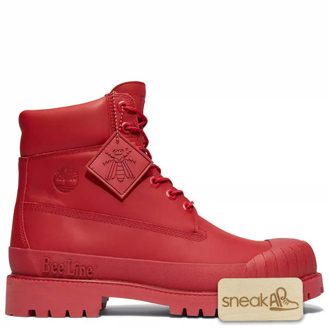 [TB0A5ZQ3626] Mens Timberland 6" Waterproof Boot 'Premium Bee Line Rubber Toe WP Red Nubuck'