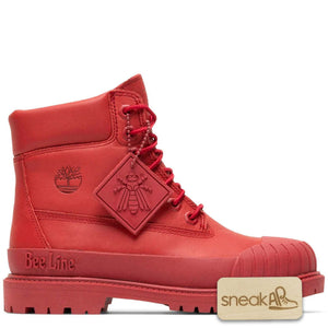 [TB0A5ZRY626] Womens Timberland 6" Waterproof Boot 'Premium Bee Line Rubber Toe WP Red Nubuck'