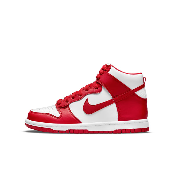 [DB2179-106] Grade School Nike DUNK HIGH GS 'CHAMPIONSHIP WHITE RED' (WHITE TONGUE TAG)