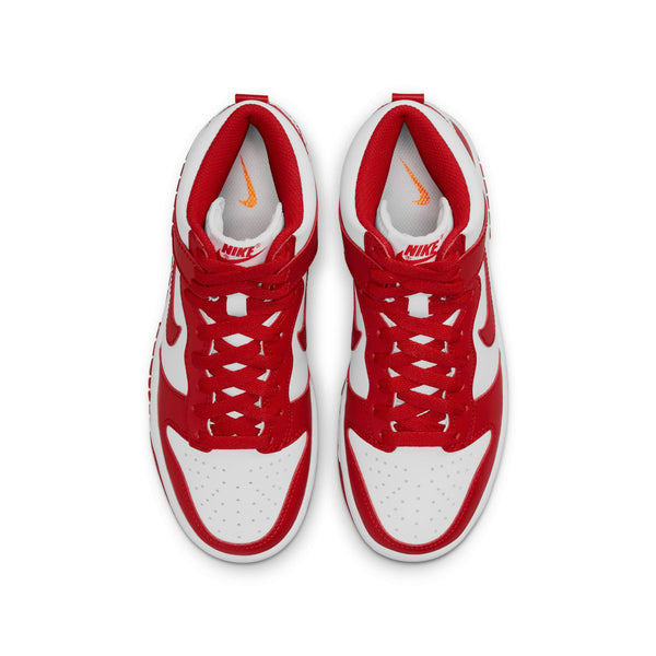 [DB2179-106] Grade School Nike DUNK HIGH GS 'CHAMPIONSHIP WHITE RED' (WHITE TONGUE TAG)
