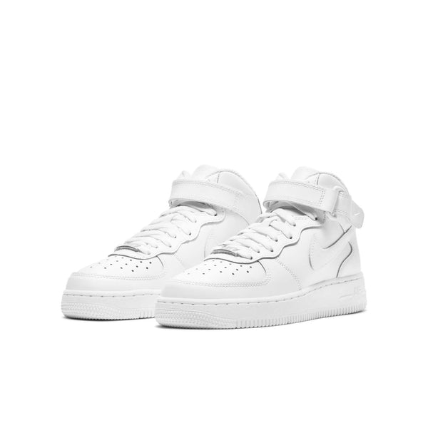[DH2933-111] Grade School Nike AIR FORCE 1 MID LE 'TRIPLE WHITE (GS)'
