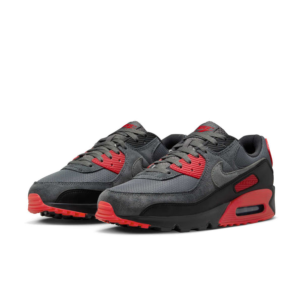 [DM0029-007] Mens Nike AIR MAX 90 'IRON GREY FIRE RED'