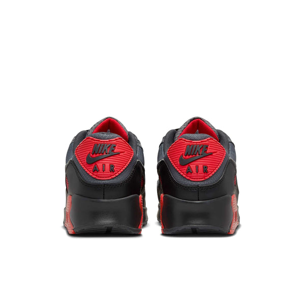 [DM0029-007] Mens Nike AIR MAX 90 'IRON GREY FIRE RED'