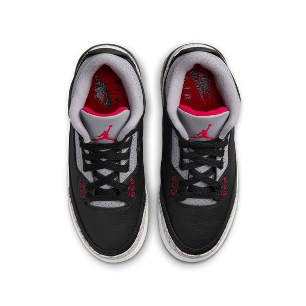 [DM0967-010] GRADE SCHOOL AIR JORDAN RETRO 3 "BLACK CEMENT"
