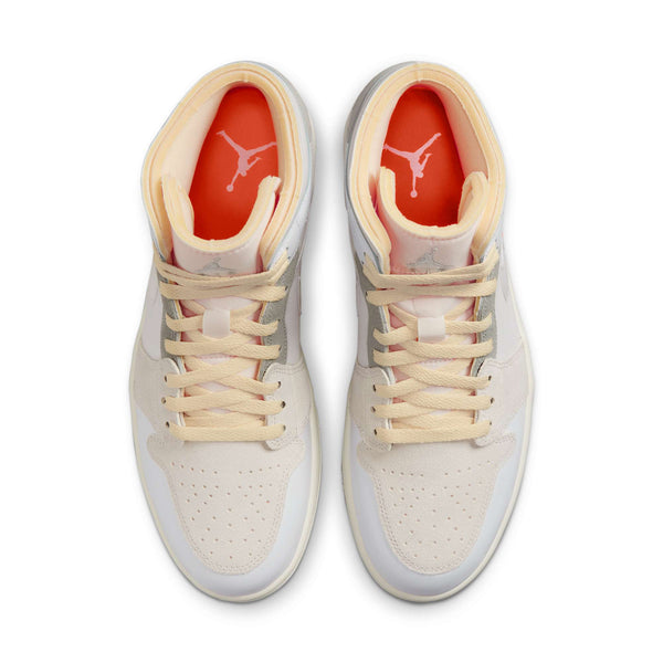 [DM9652-100] MENS AIR JORDAN RETRO 1 MID SE 'CRAFT INSIDE OUT WHITE GREY'
