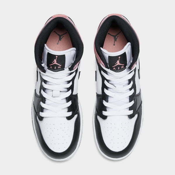 [DQ8423-100] GRADE SCHOOL AIR JORDAN RETRO 1 MID 'WHITE RUST PINK BLACK (GS)'