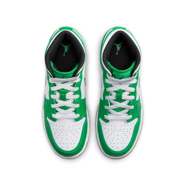 [DQ8423-301] Grade School Air Jordan RETRO 1 MID 'LUCKY GREEN (GS)'