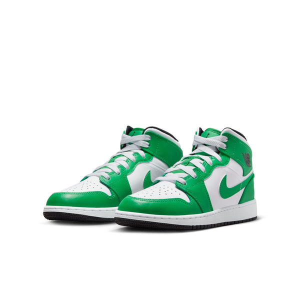 [DQ8423-301] Grade School Air Jordan RETRO 1 MID 'LUCKY GREEN (GS)'