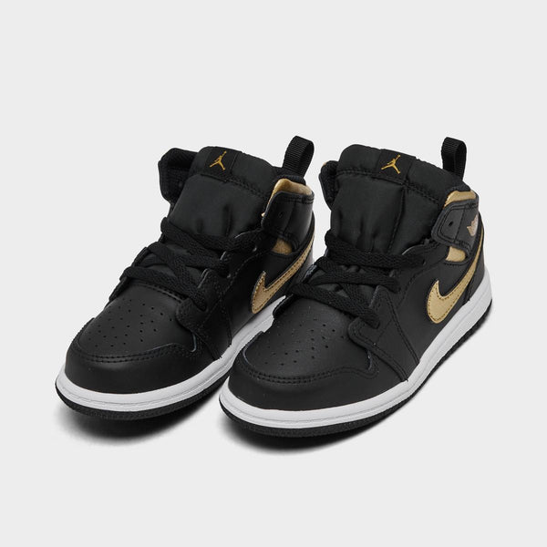[DQ8425-071] TODDLERS AIR JORDAN RETRO 1 MID 'METALLIC GOLD BLACK'