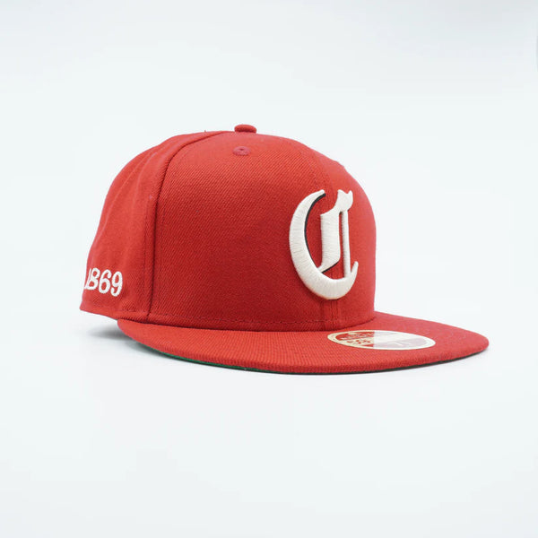 [12503615] Mens New Era MLB CINCINNATI REDS 5950 FITTED HERITAGE GOTHIC LOGO-RED