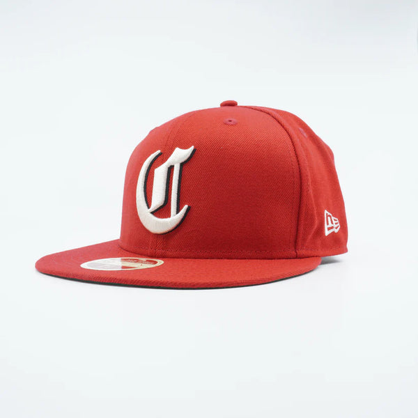 [12503615] Mens New Era MLB CINCINNATI REDS 5950 FITTED HERITAGE GOTHIC LOGO-RED