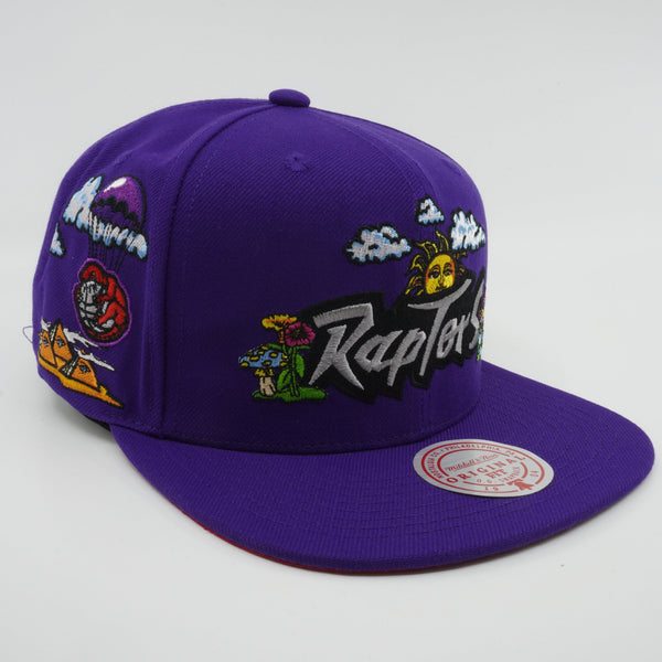 MENS MITCHELL & NESS NBA PSYCHEDELIC SNAPBACK HWC RAPTORS - PURPLE