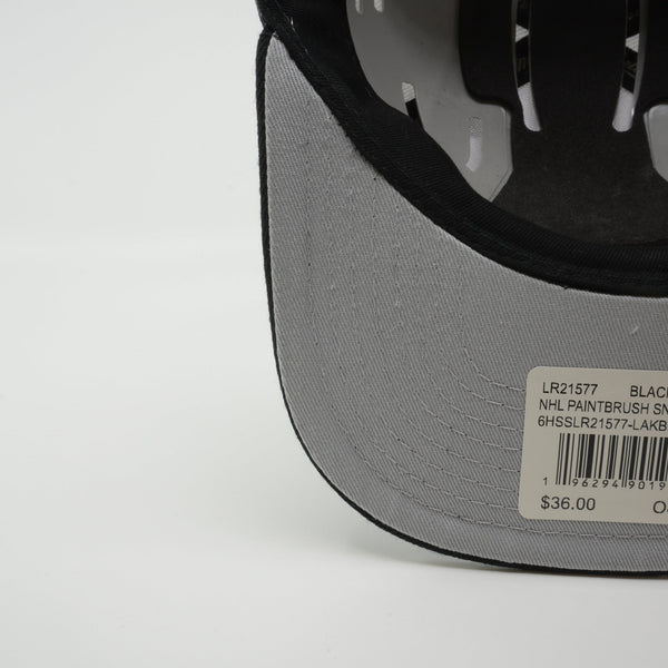 MENS MITCHELL & NESS NHL PAINTBRUSH SNAPBACK KINGS - BLACK-WHITE